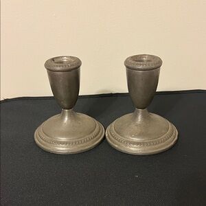 Elegant Pewter Candle Holders